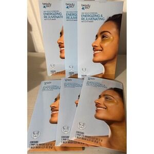 Lot of 6 Beauty 360 24K Gold Eye & Neck Masks Energizing New